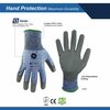 Ge PU Dipped Gloves, 18 GA, Blue/Gray, 1 Pair, S GG207SC